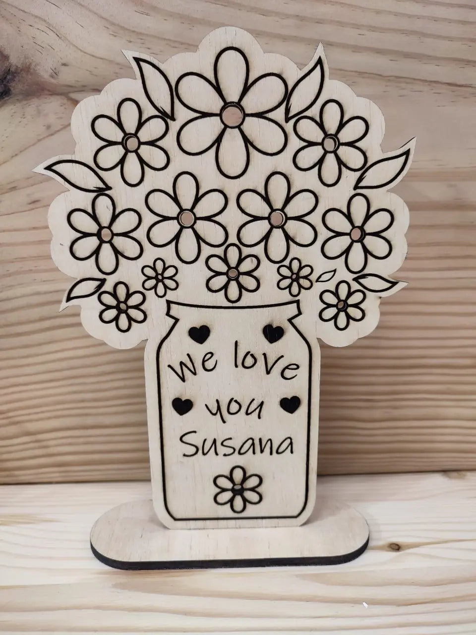 Blumenstrauß aus Laserholz