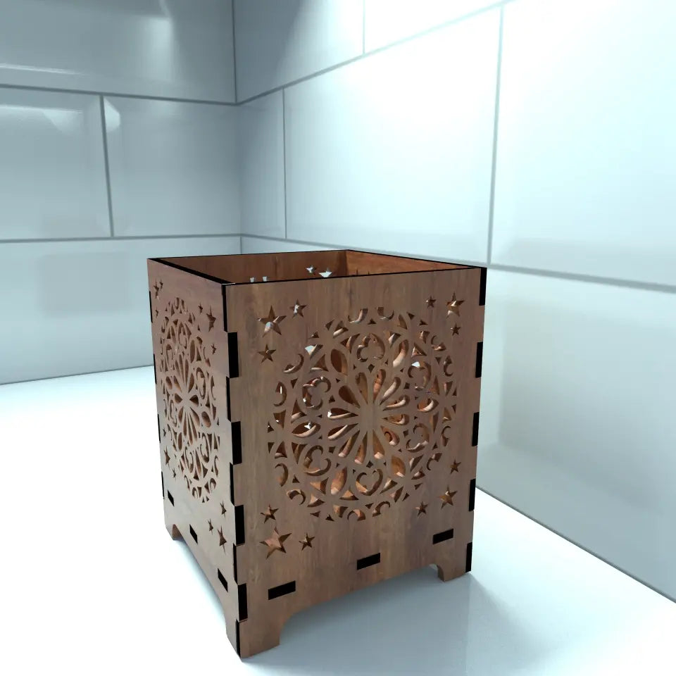 Mandala-Holzlampe