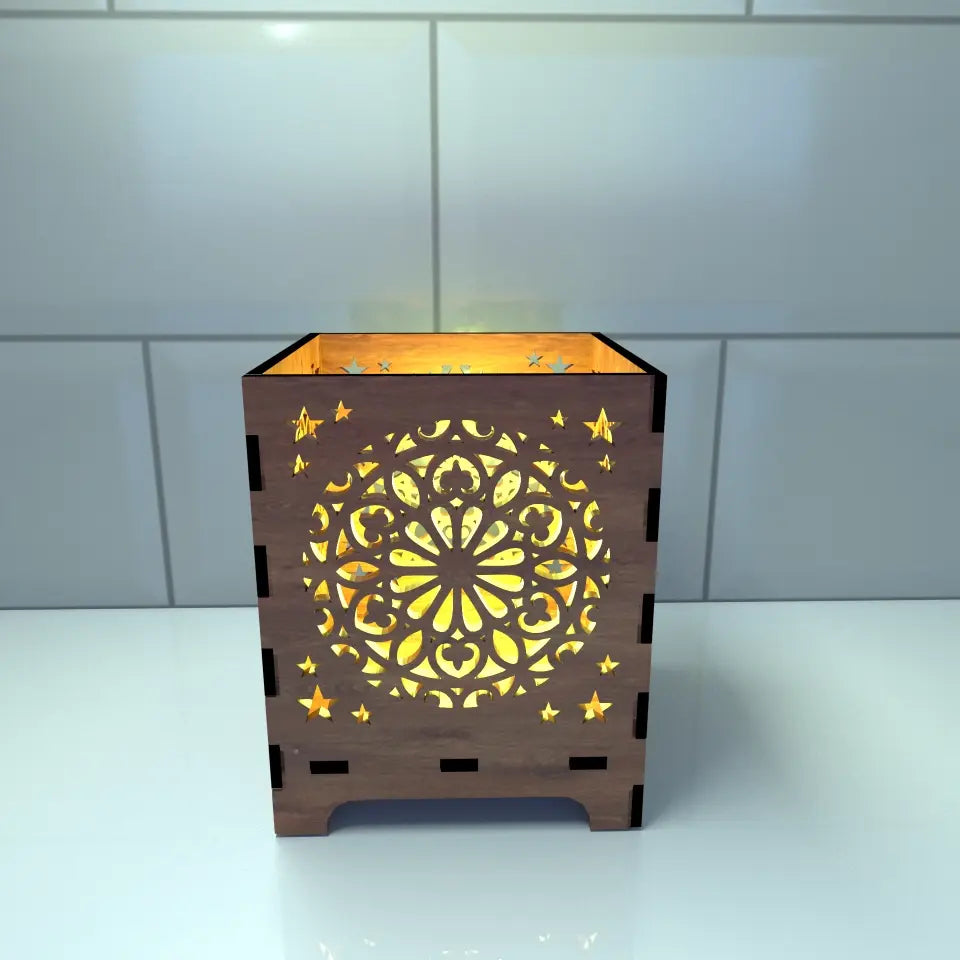 Mandala-Holzlampe