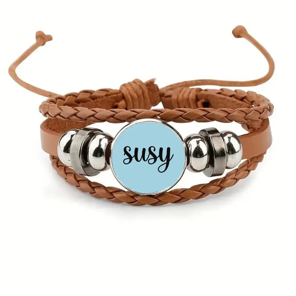 Pulsera cuero nombre