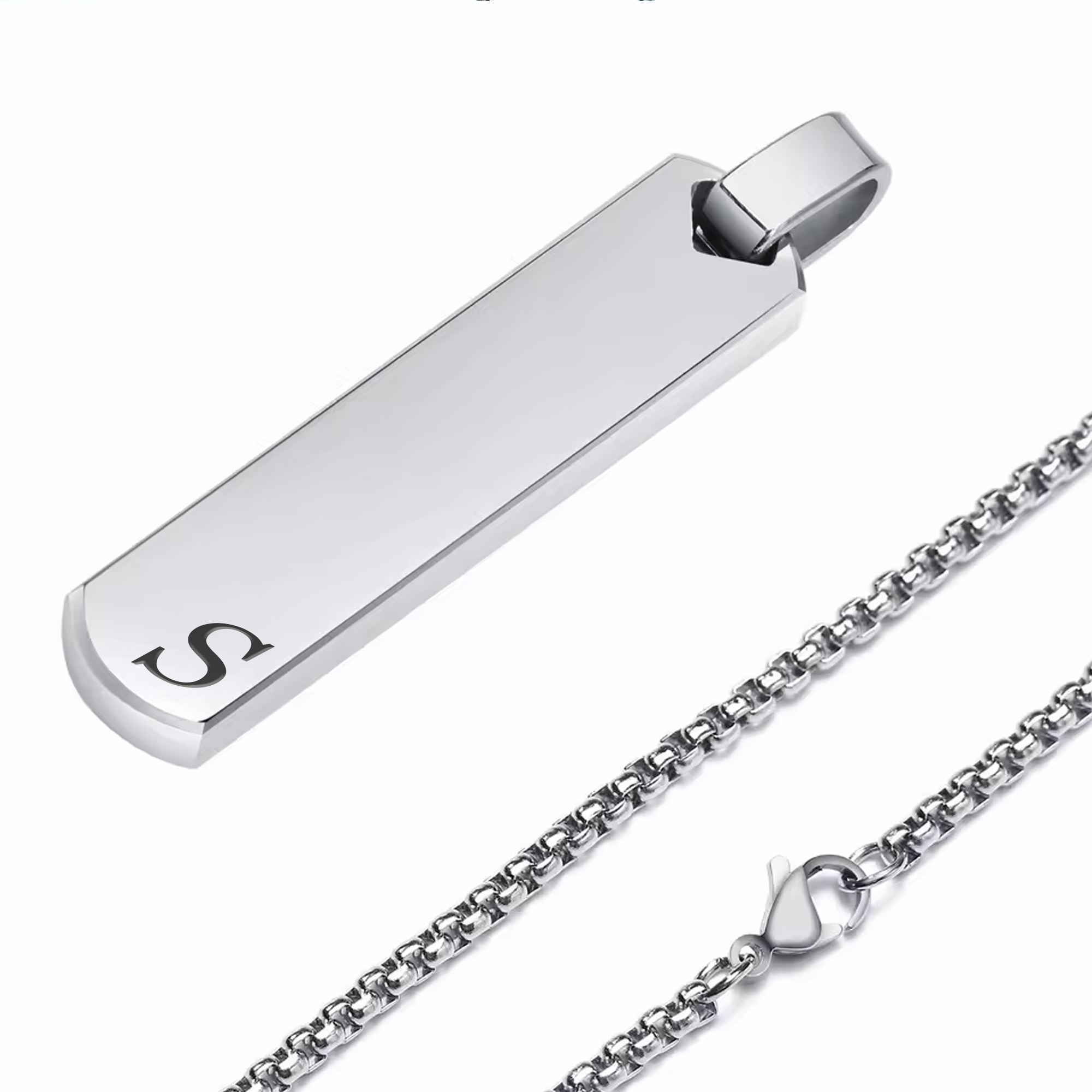 Colgante hombre inicial plateado