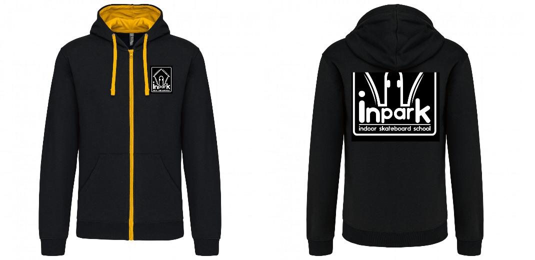 Sudadera capucha y cremallera contrastada