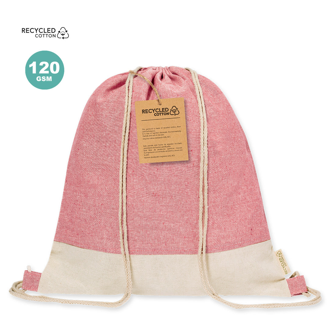 Bolsa cuerdas bicolor algodón