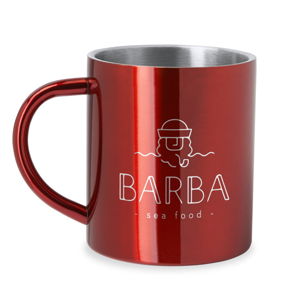 Taza acero doble pared marcada láser