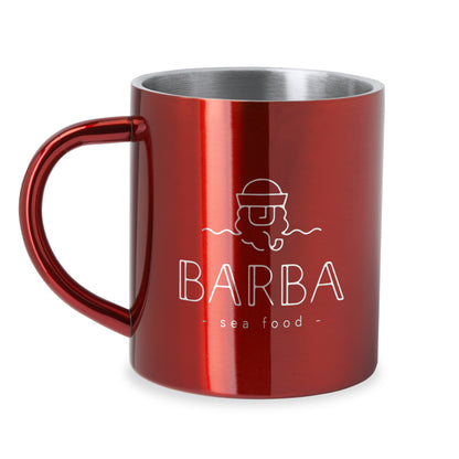 Taza acero doble pared marcada láser