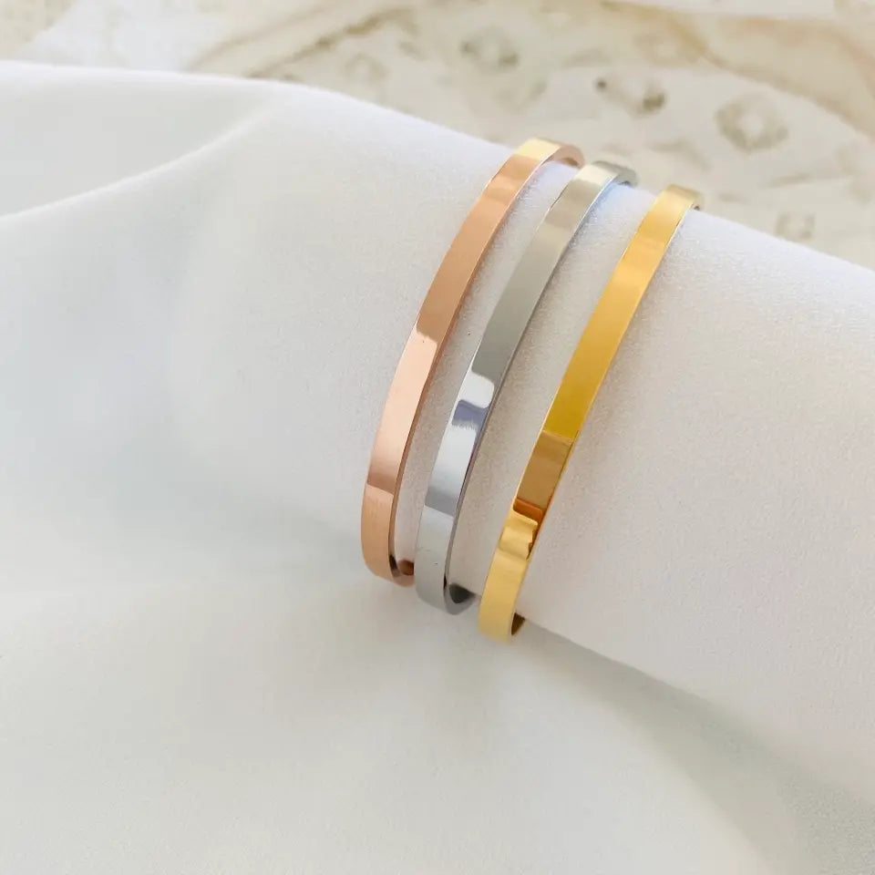 Brazalete muñeca acero grabado láser