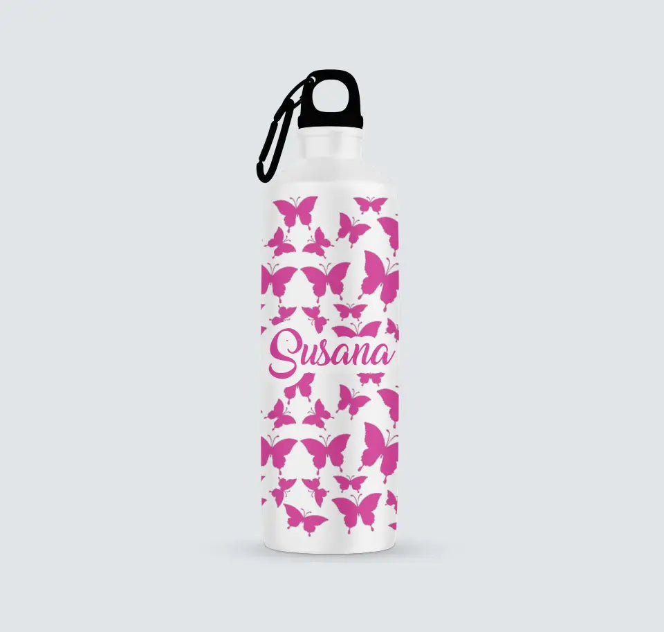 Flasche/Kanister 800 ml Schmetterlinge + Name
