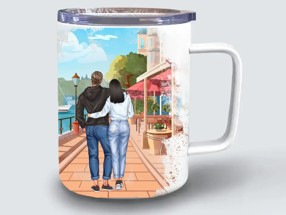 Taza termo pareja enamorados