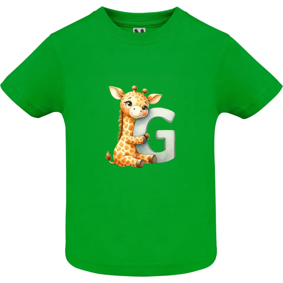 Camiseta bebé inicial con animal