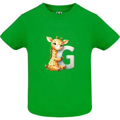 Camiseta bebé inicial con animal