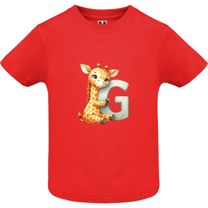 Camiseta bebé inicial con animal