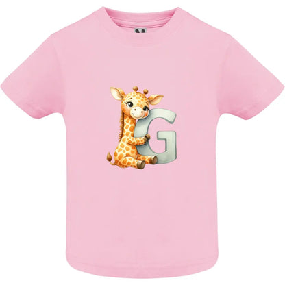 Camiseta bebé inicial con animal