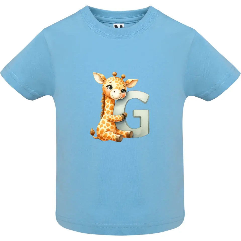 Camiseta bebé inicial con animal