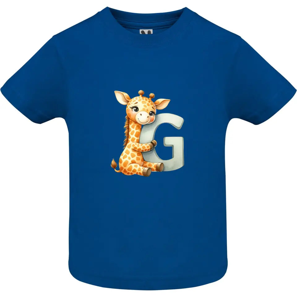 Camiseta bebé inicial con animal
