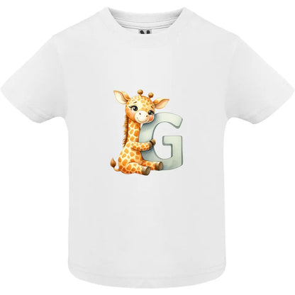 Camiseta bebé inicial con animal