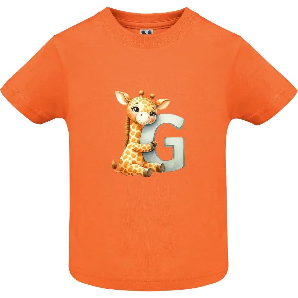 Camiseta bebé inicial con animal