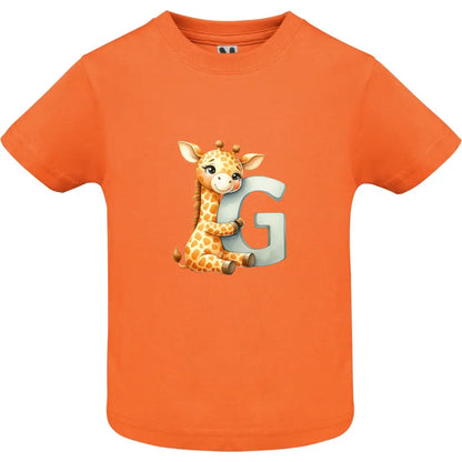 Camiseta bebé inicial con animal