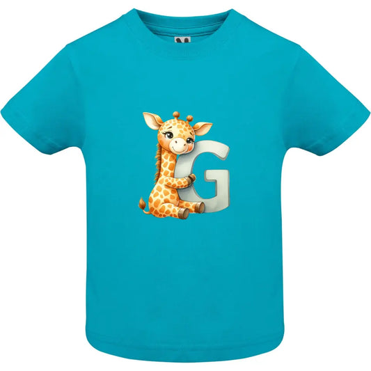 Camiseta bebé inicial con animal