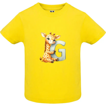 Camiseta bebé inicial con animal