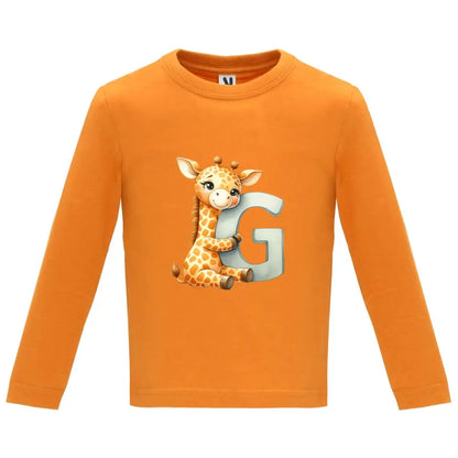Camiseta manga larga bebé inicial con animal