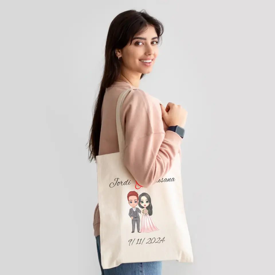 Tote Bag pareja novios personalizable
