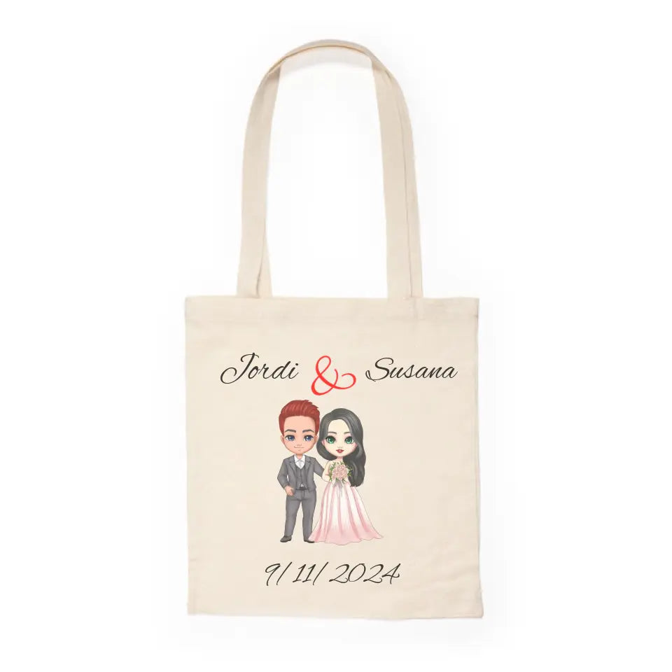 Tote Bag pareja novios personalizable