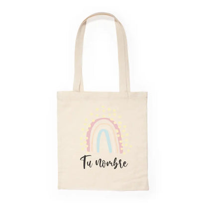 Tote bag arcoíris con nombre