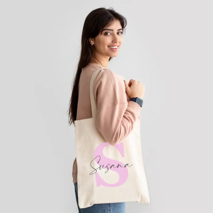 Tote bag inicial con nombre