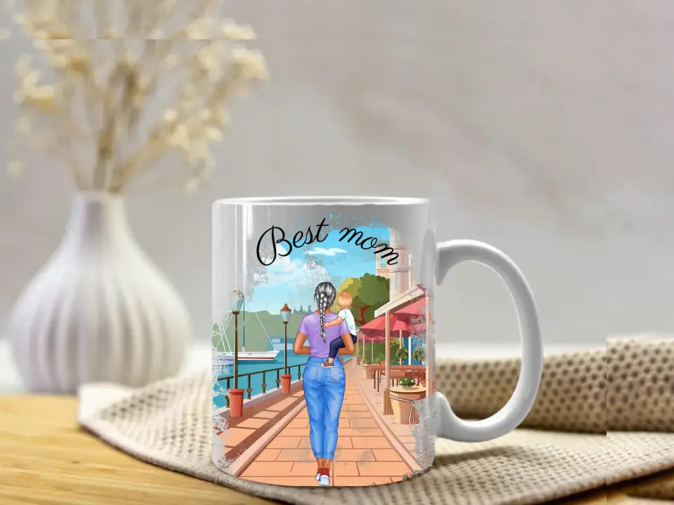 Taza madre e hijo/a personalizable