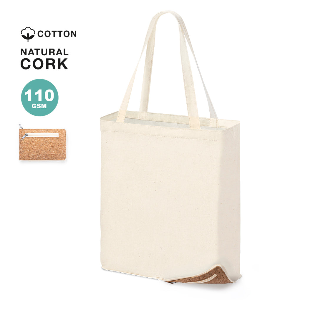 Tote bag plegable algodón corcho