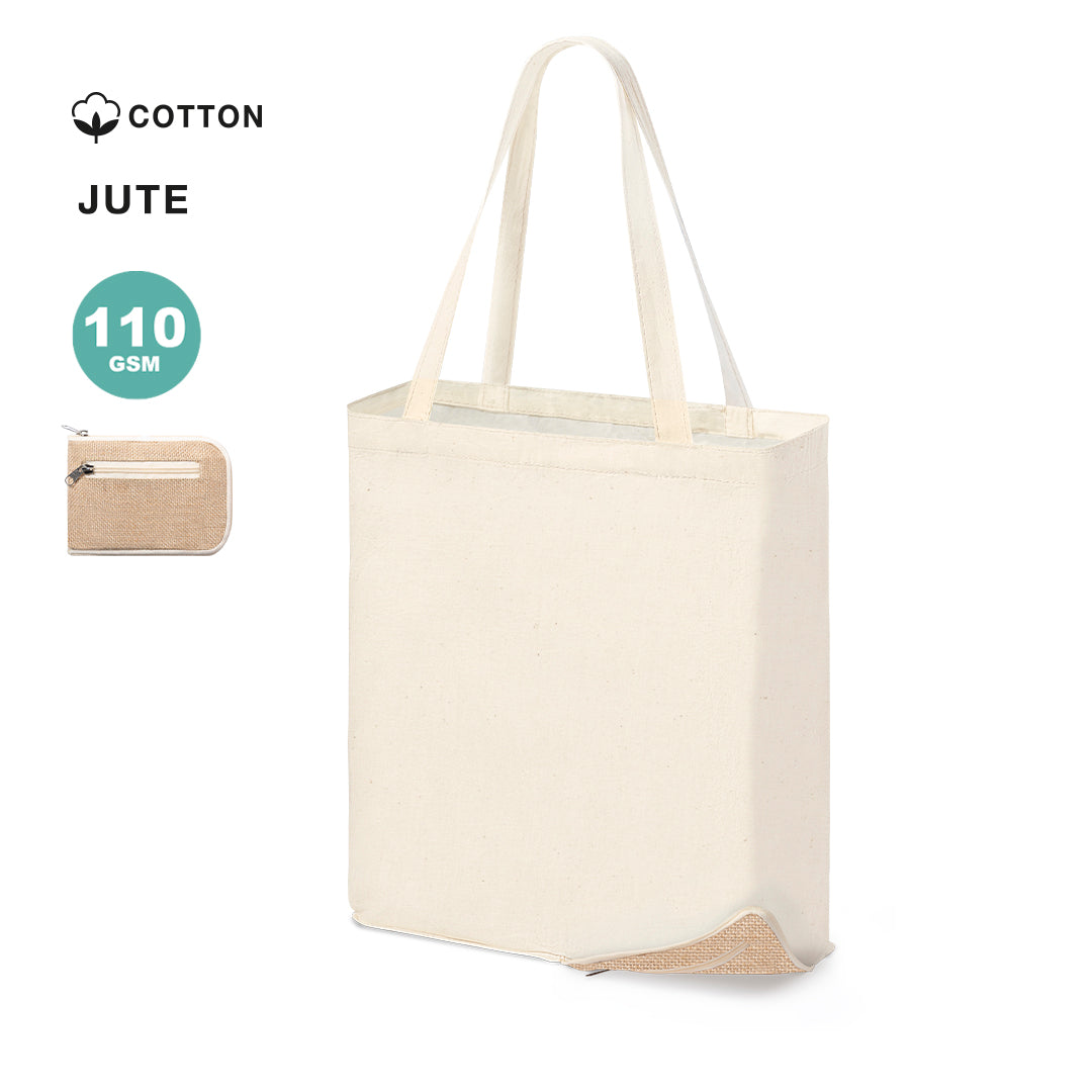 Tote bag plegable algodón yute