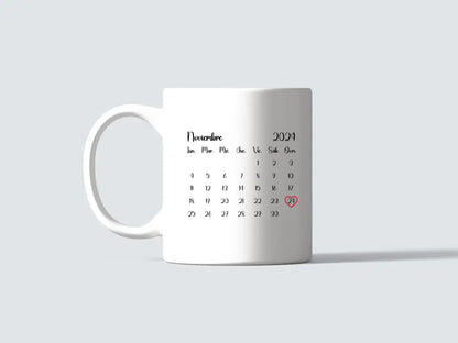 Taza calendario + corazón