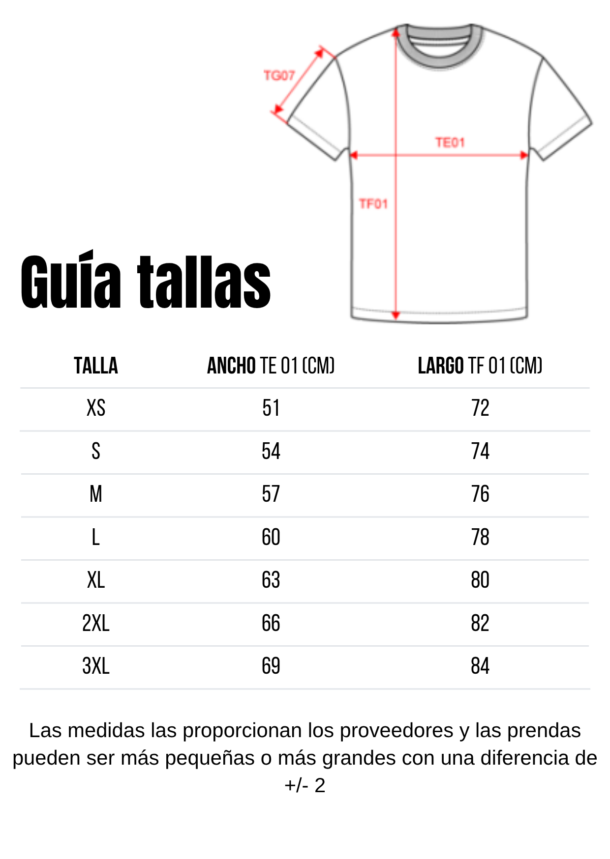 Guía de tallas