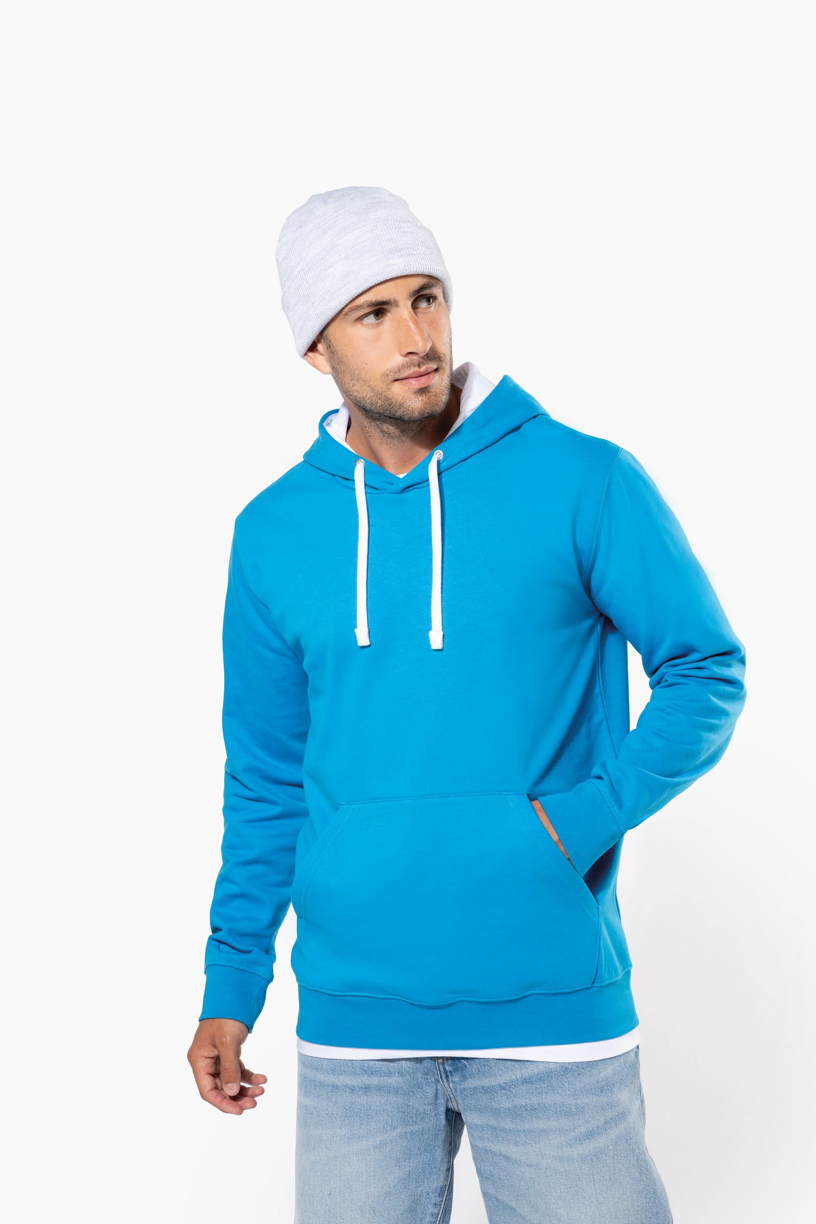 Sudadera capucha contrastada