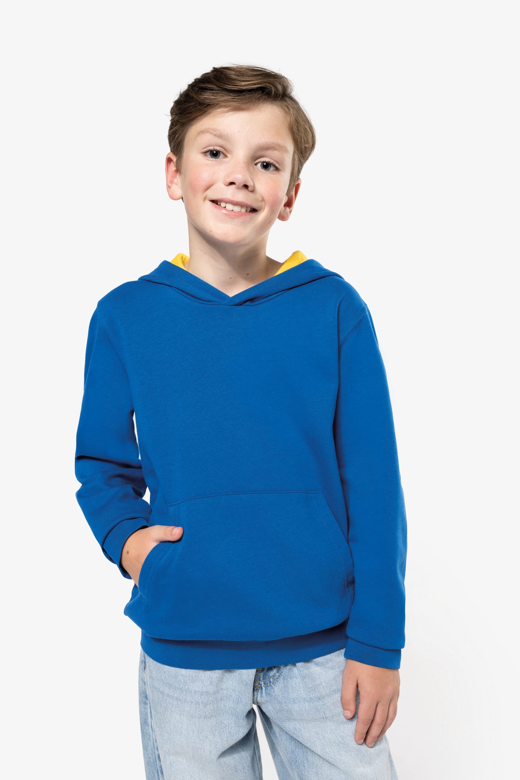 Sudadera capucha contrastada