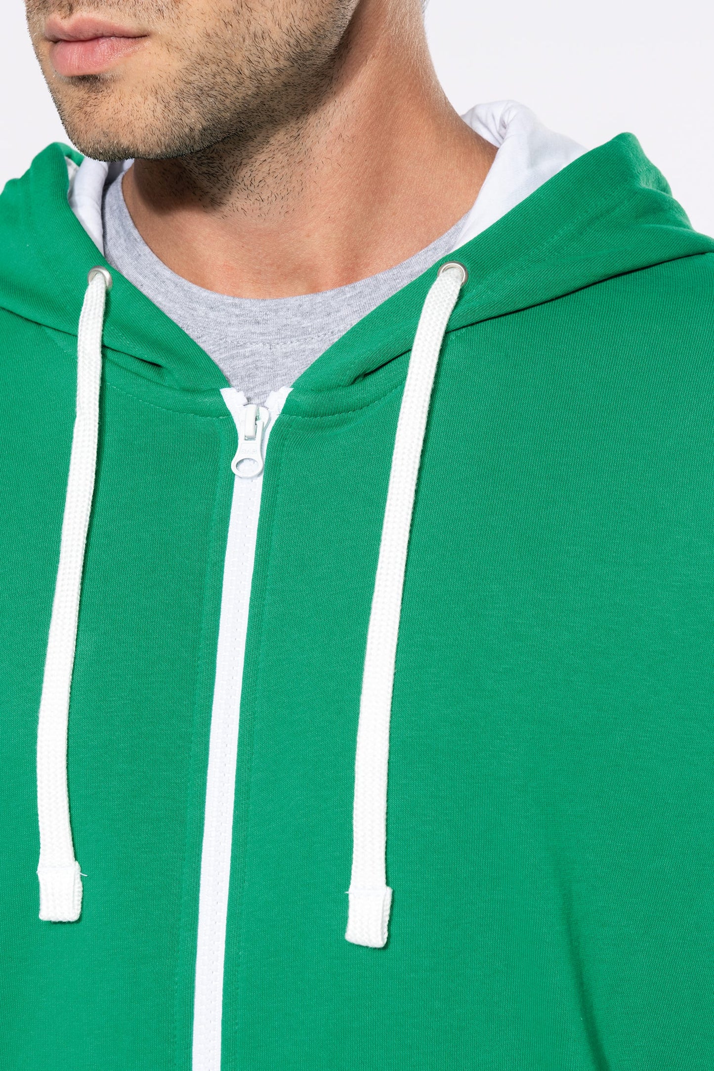Sudadera cremallera contraste adulto