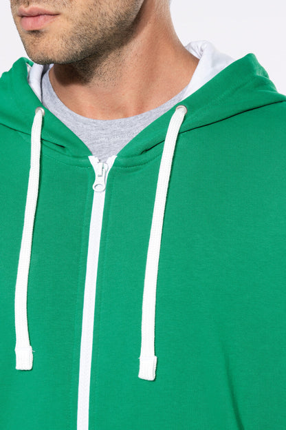 Sudadera cremallera contraste adulto