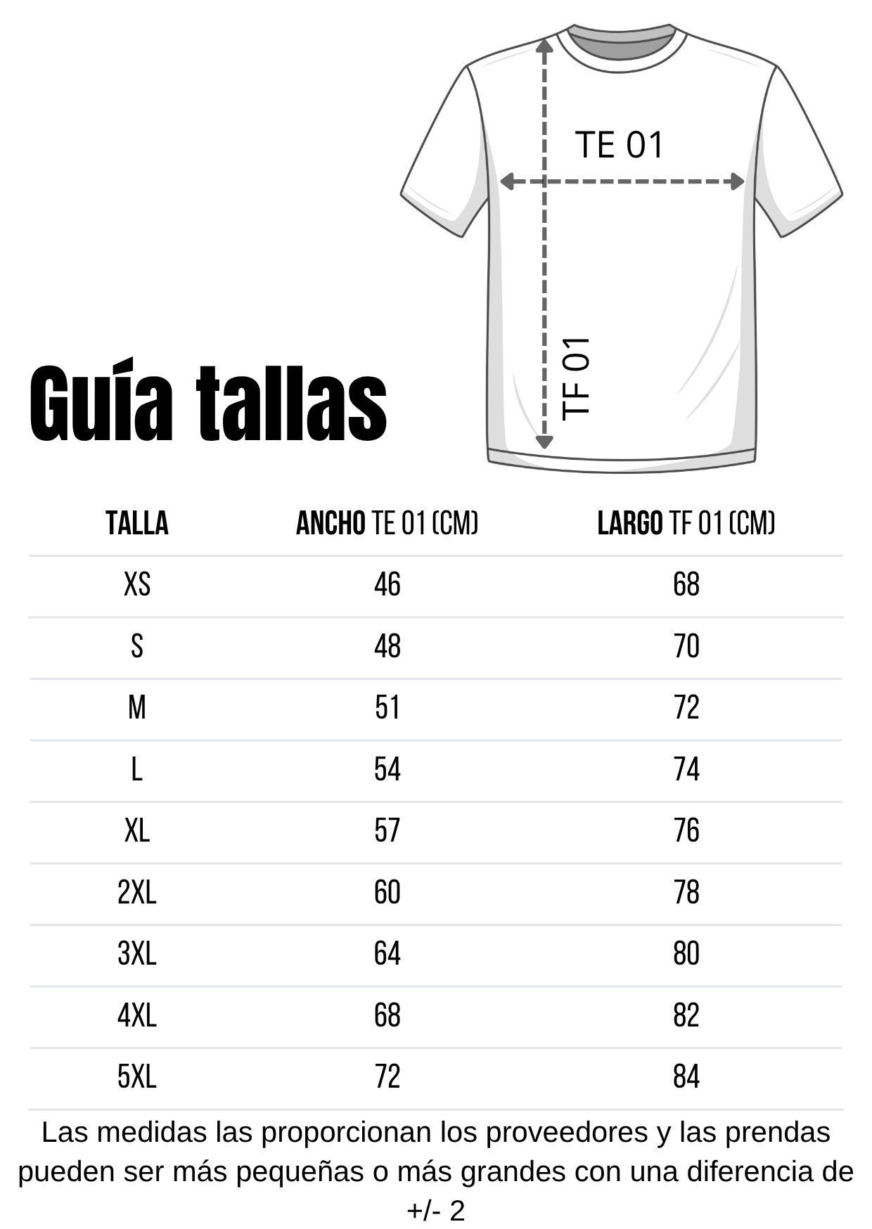 Guía de tallas