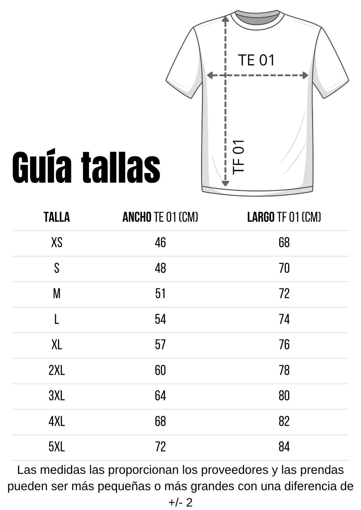 Guía de tallas
