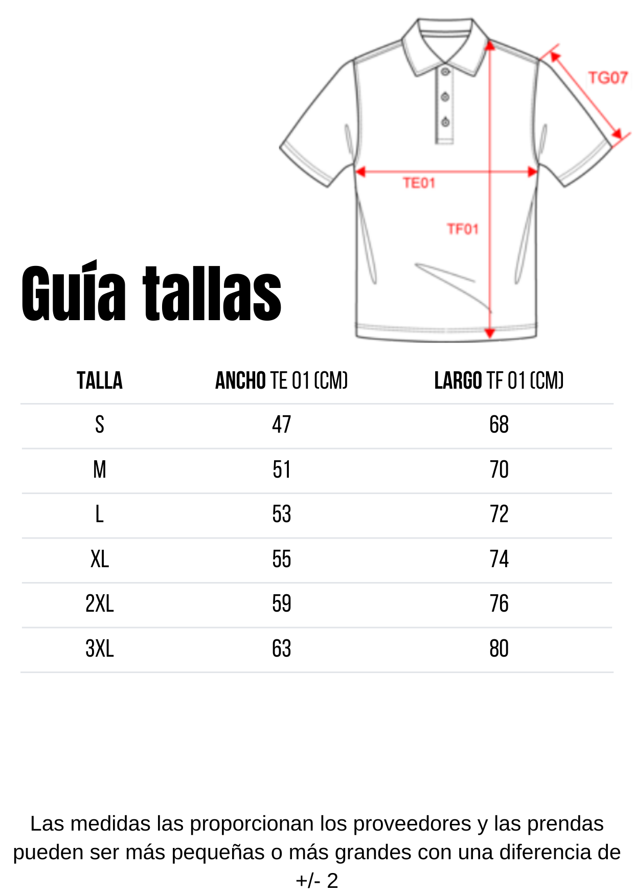 Guía de tallas