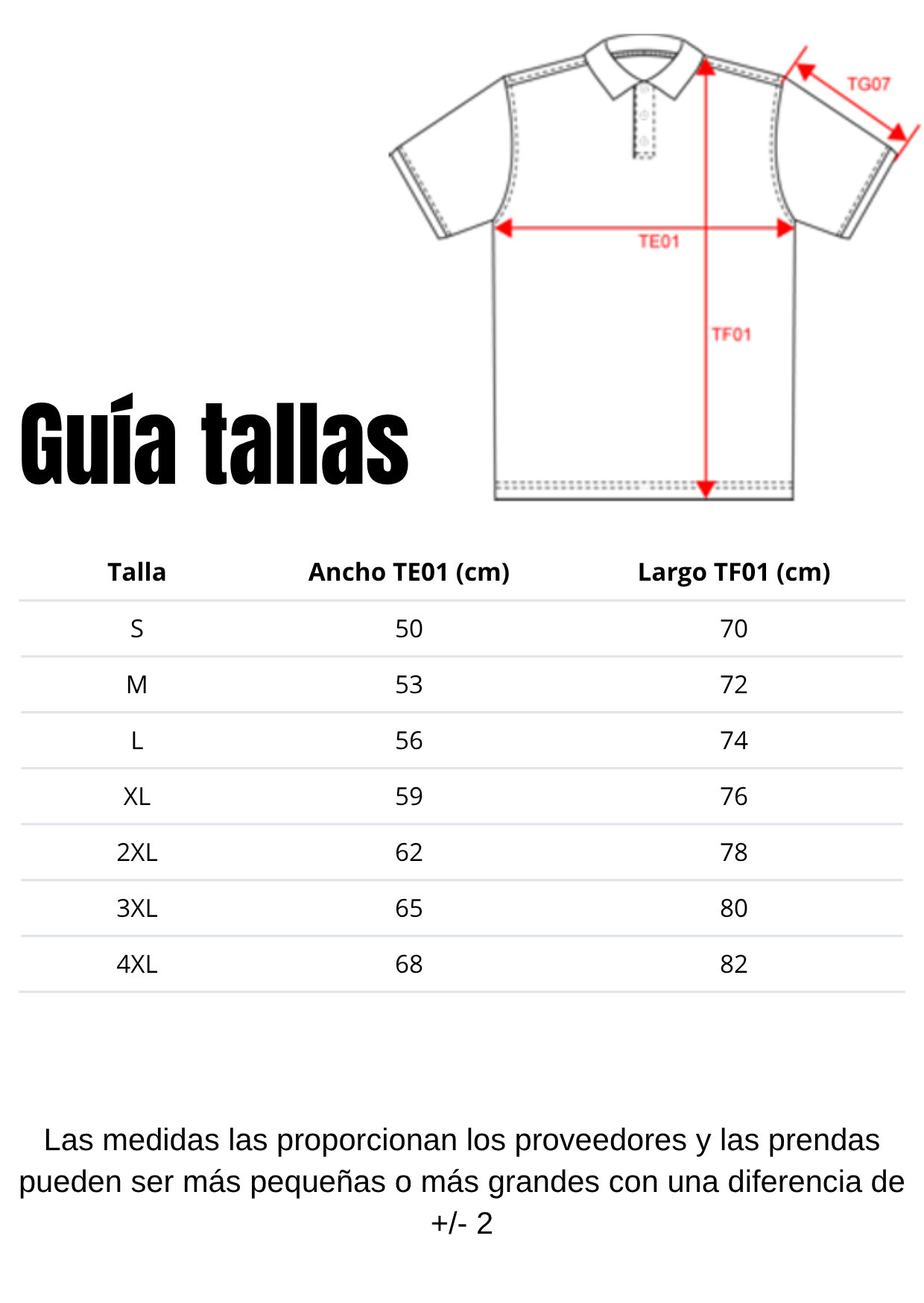 Guía de tallas