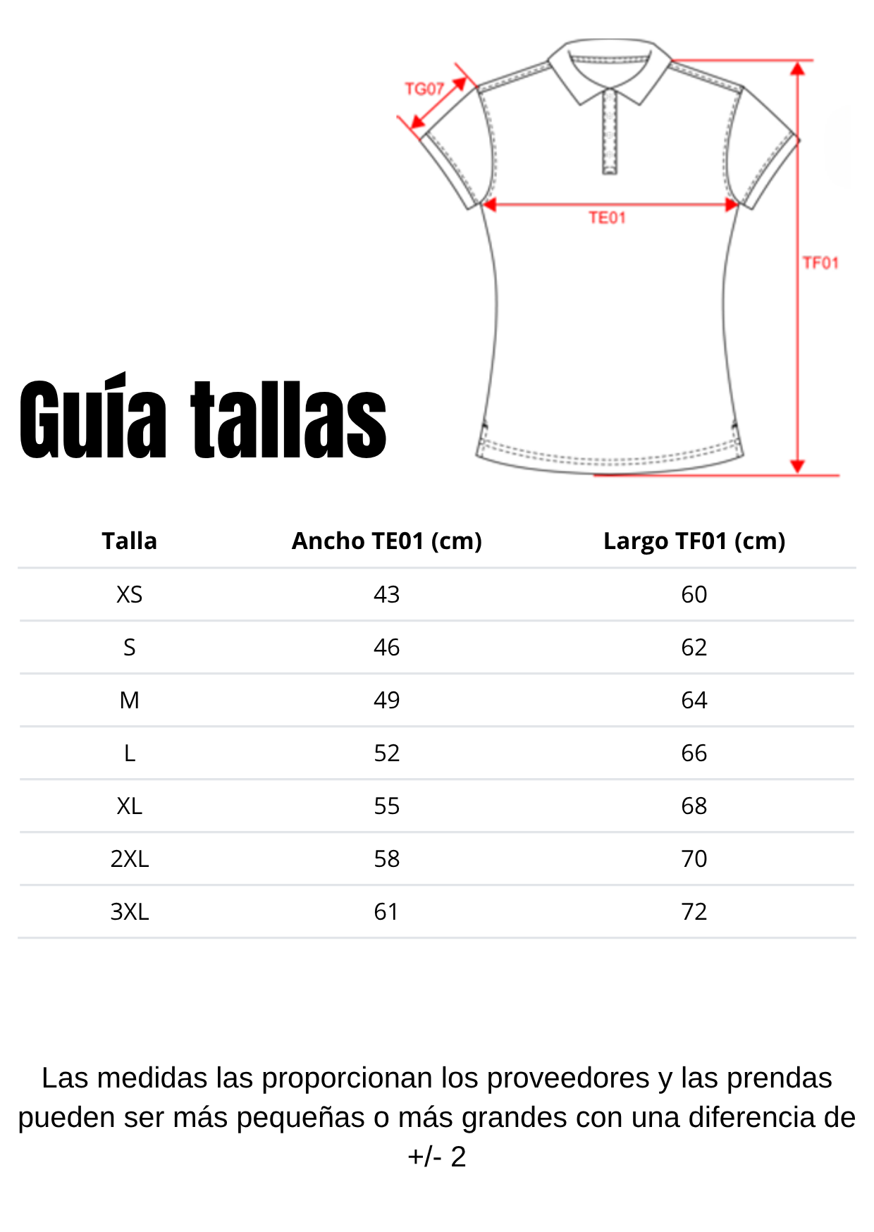 Guía de tallas