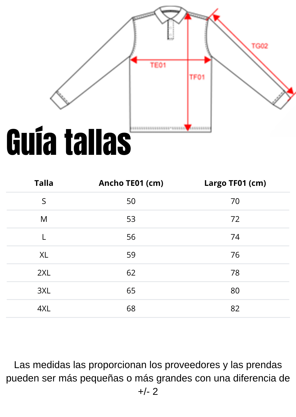 Guía de tallas