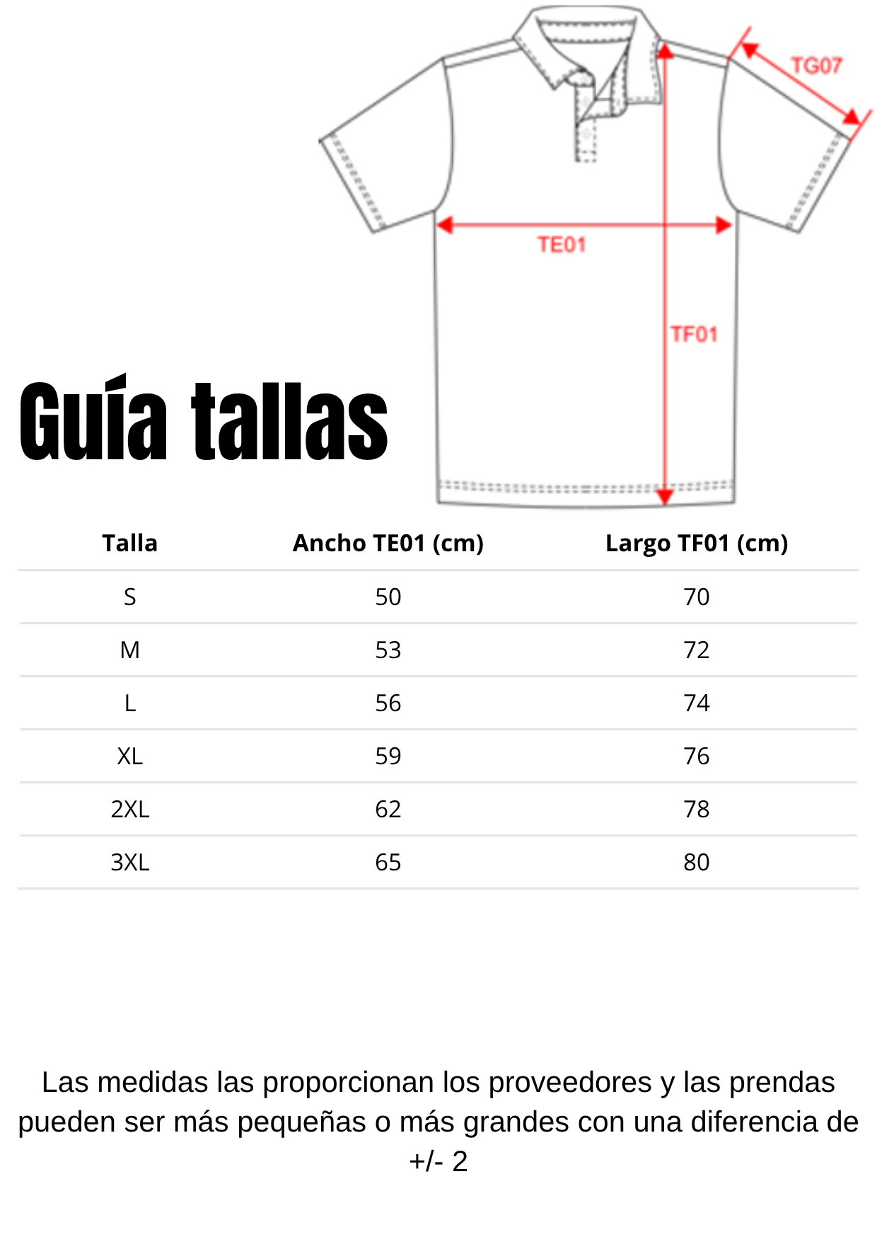 Guía de tallas