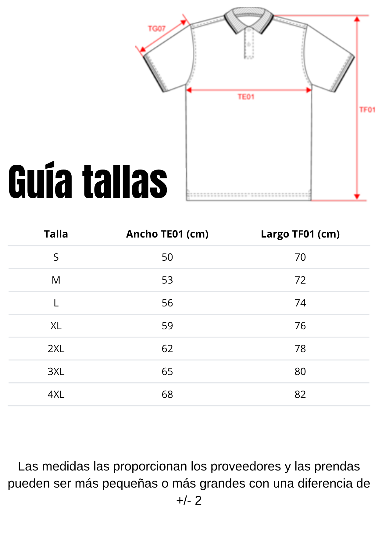 Guía de tallas