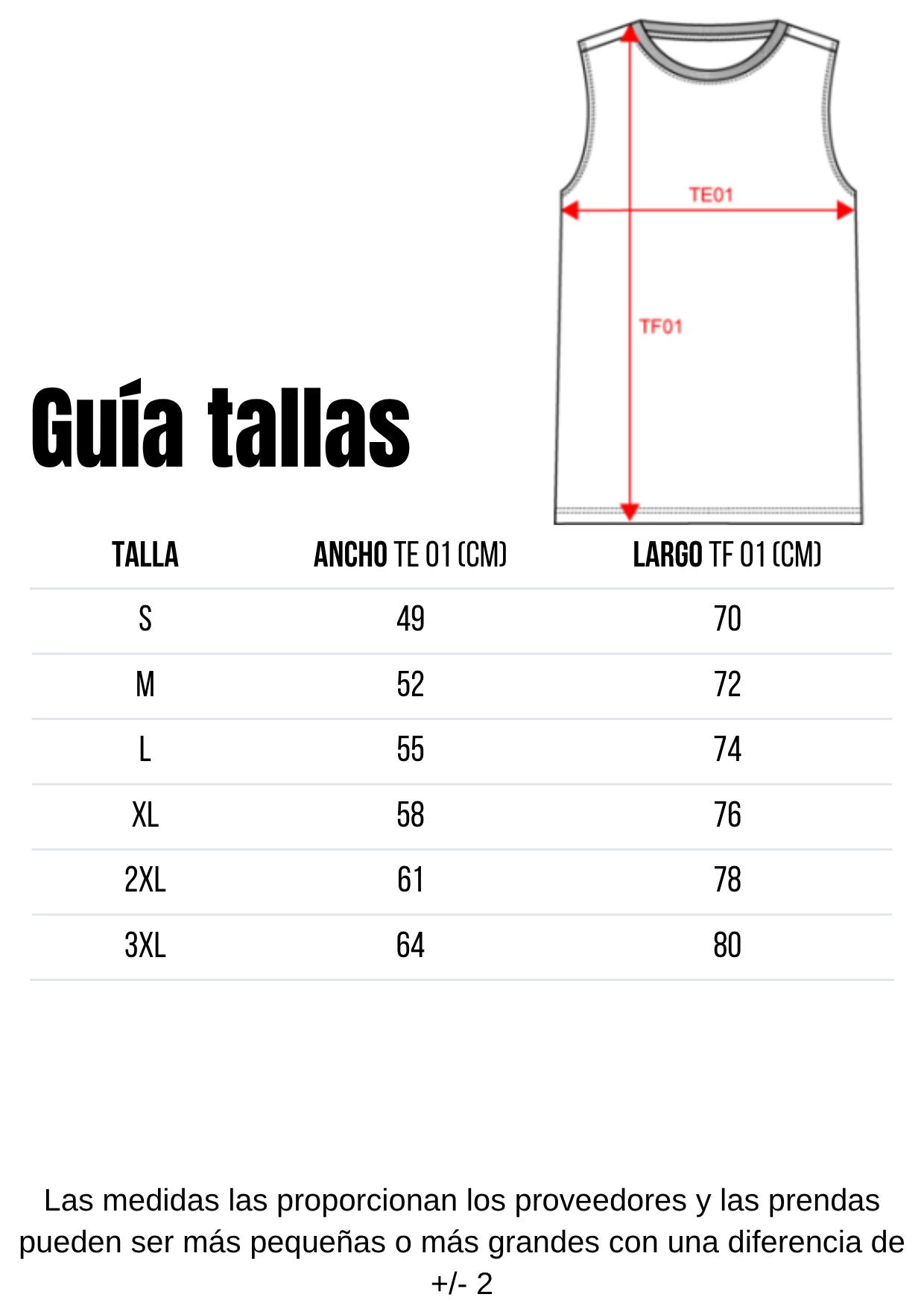 Guía de tallas