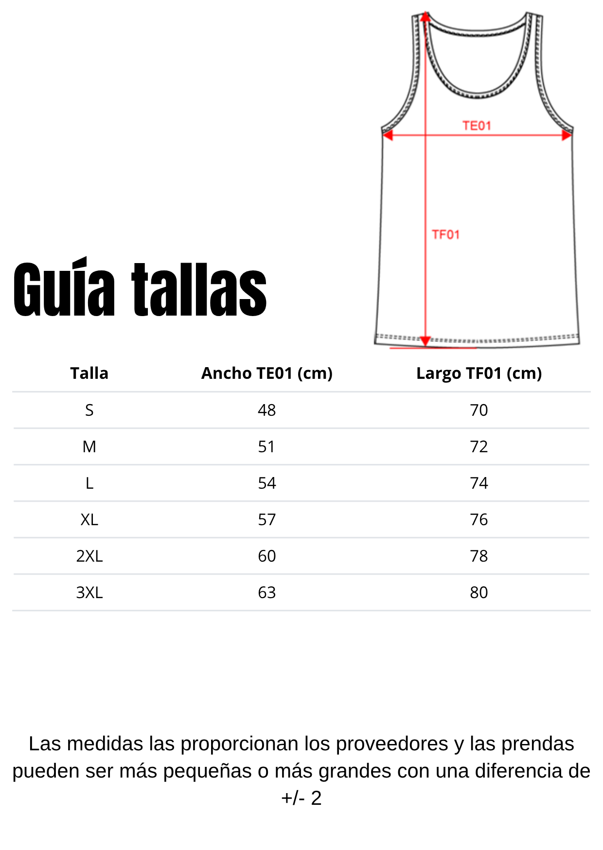 Guía de tallas