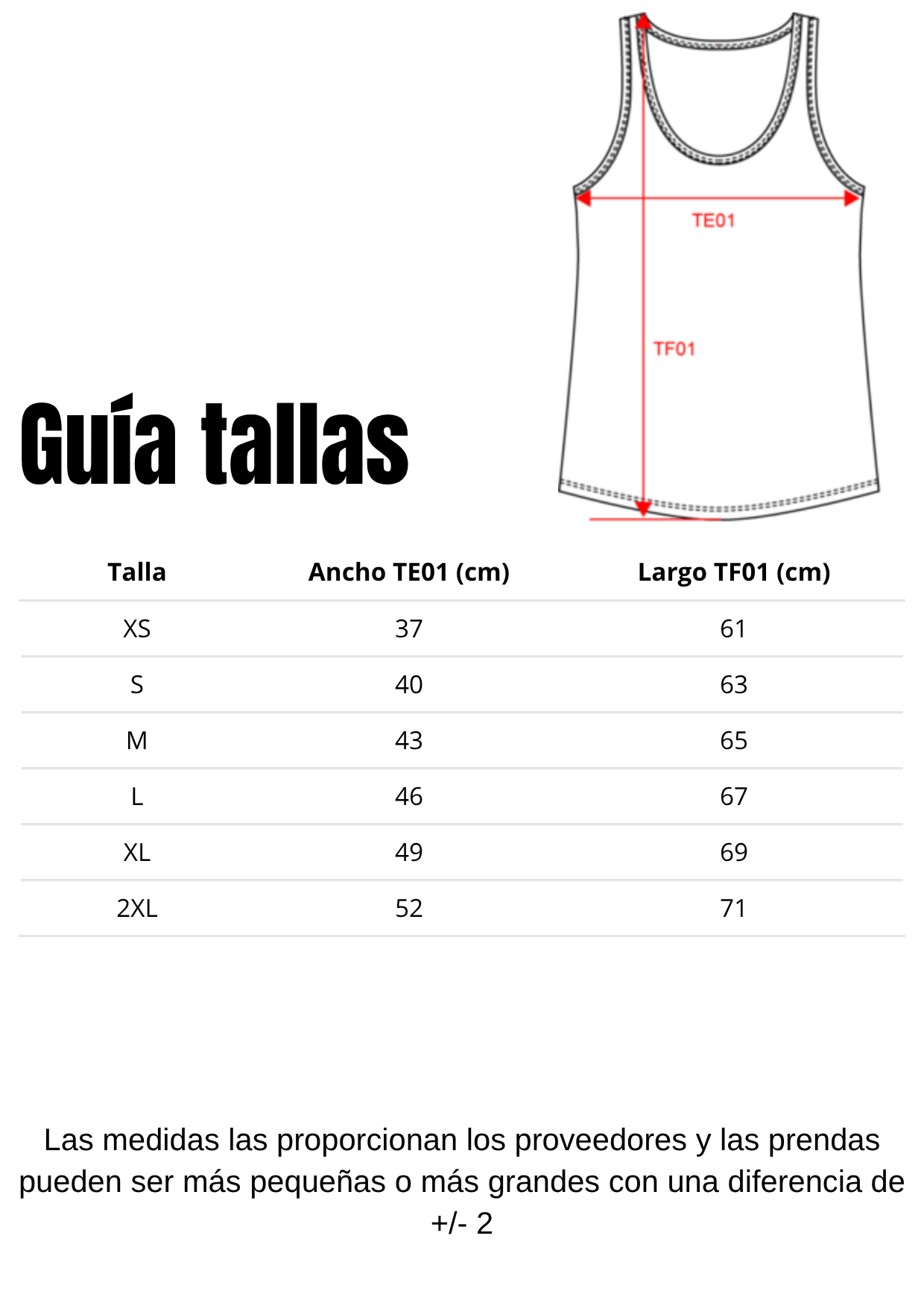 Guía de tallas