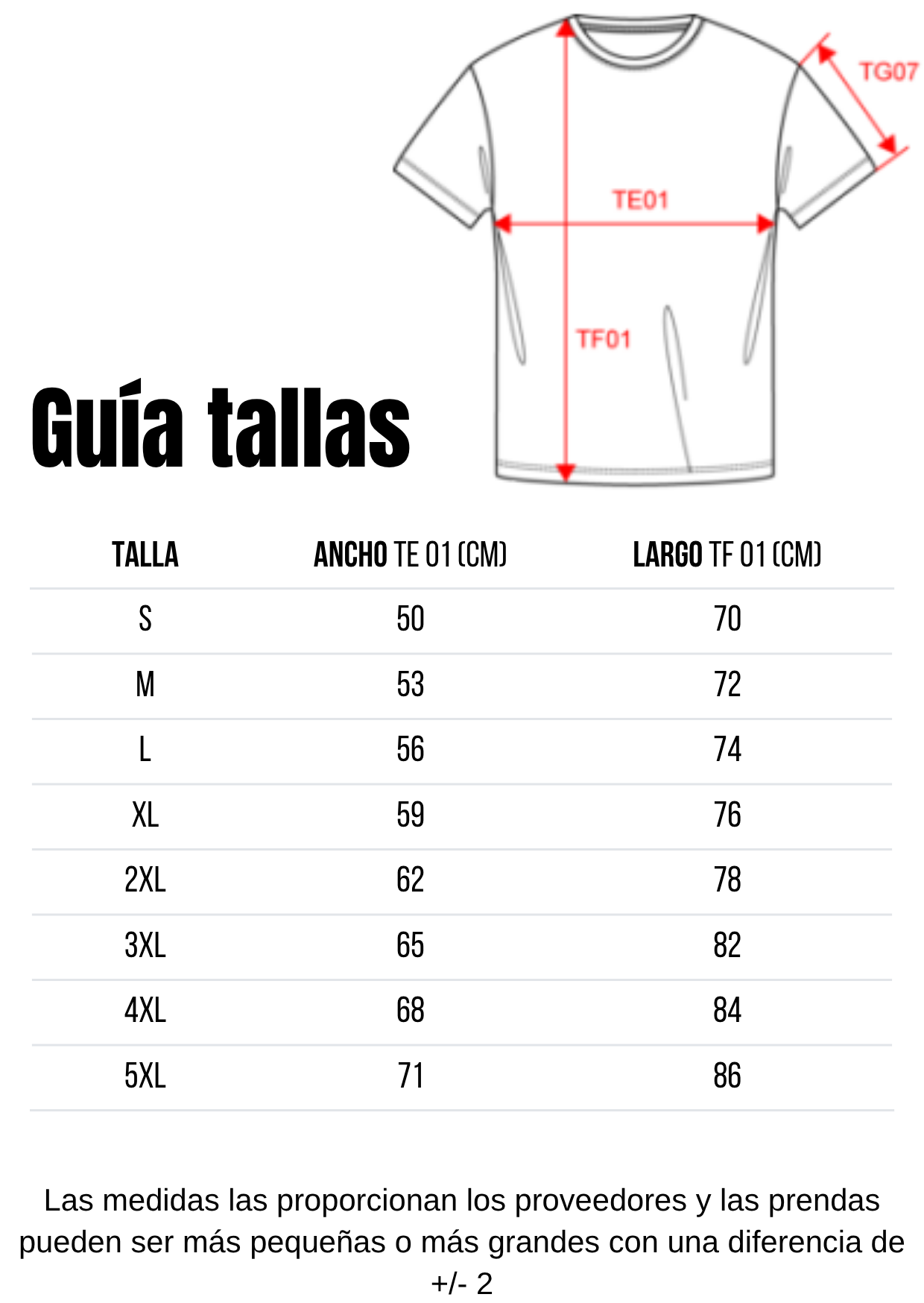 Guía de tallas