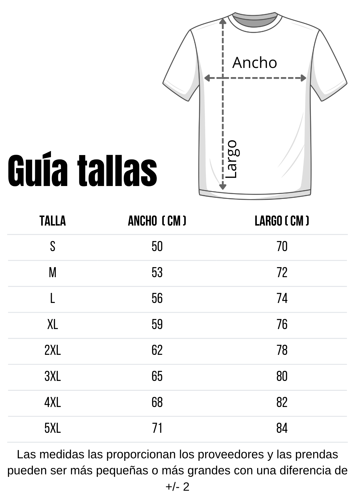 Guía de tallas